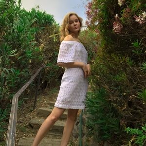 A.L.C Off-The-Shoulder Crochet Dress
